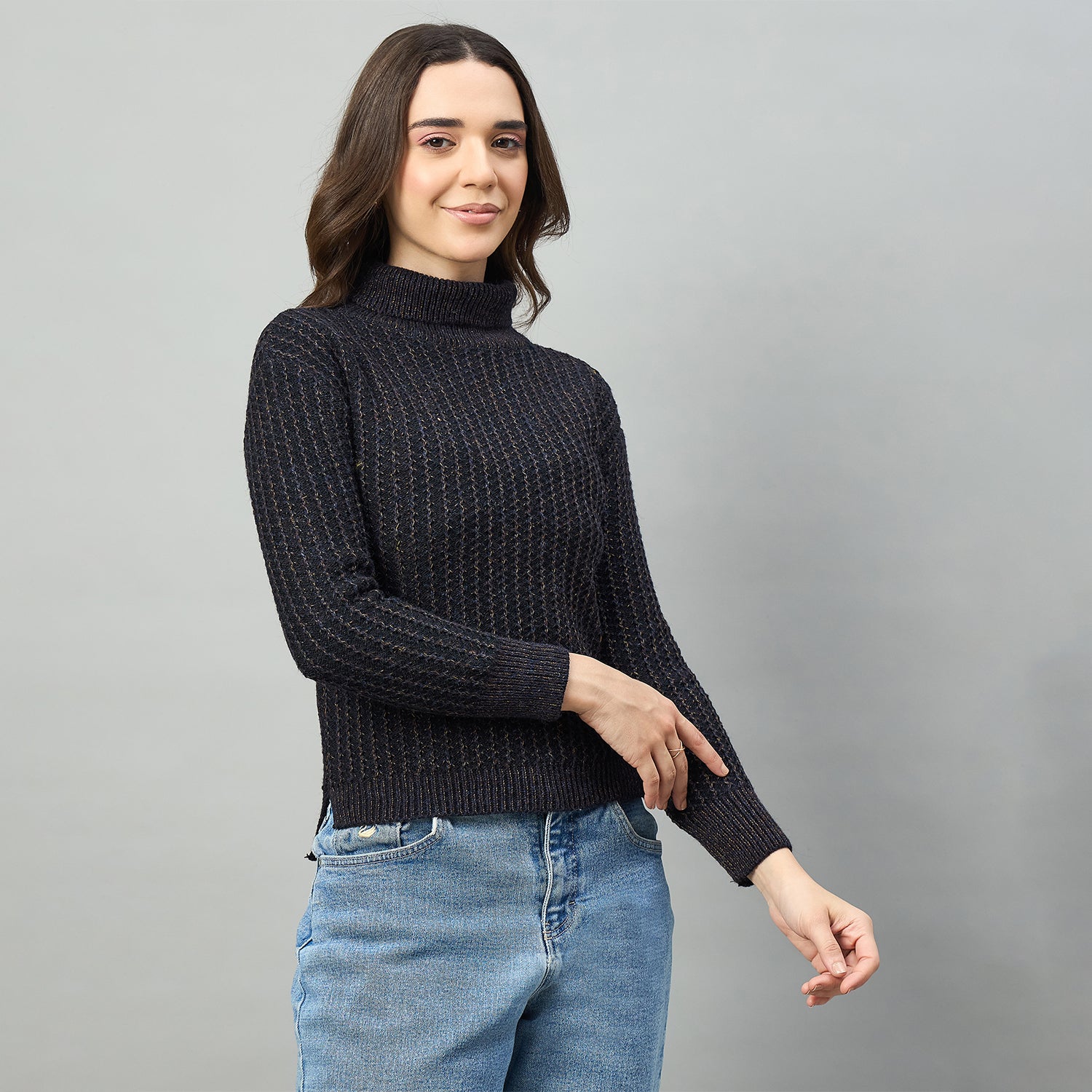 Duke Urban Women Full Sleeve Turtle Neck Sweater (SDS1241N)