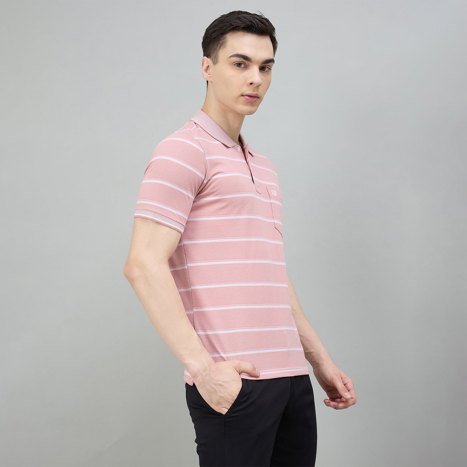 Duke Urban Men Striped Half Sleeve Regular Polo Tshirt (LF7573)