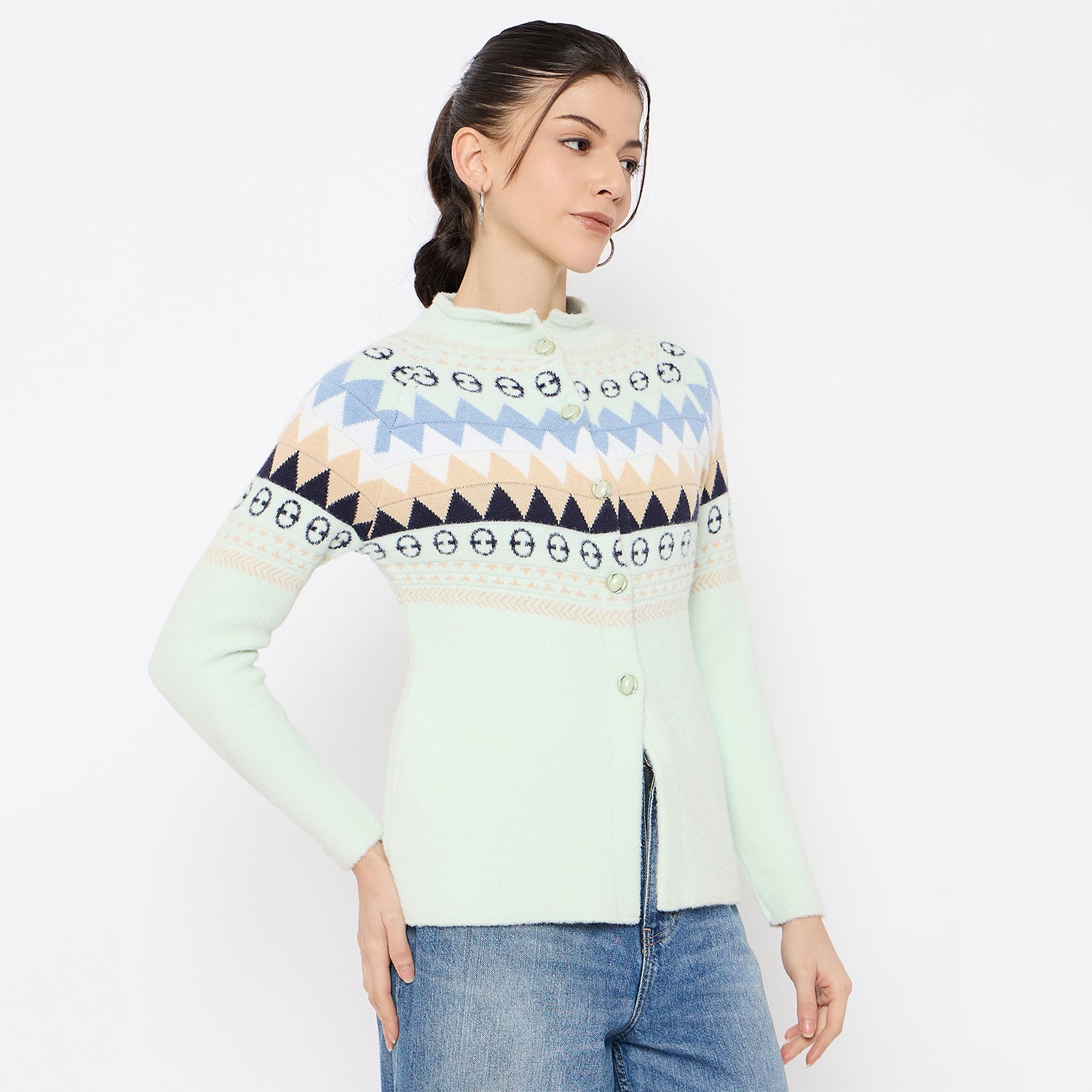 Duke Urban Women Full Sleeve Front Open Sweater (SDS1355)