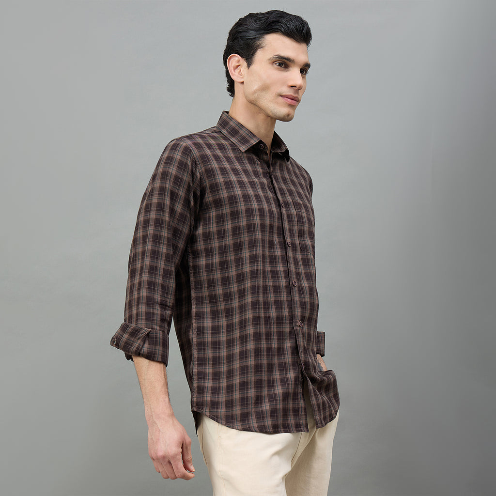 Duke Urban Men Checkered Full Sleeve Spread Collar Regular Shirt (SDO9CKAK)