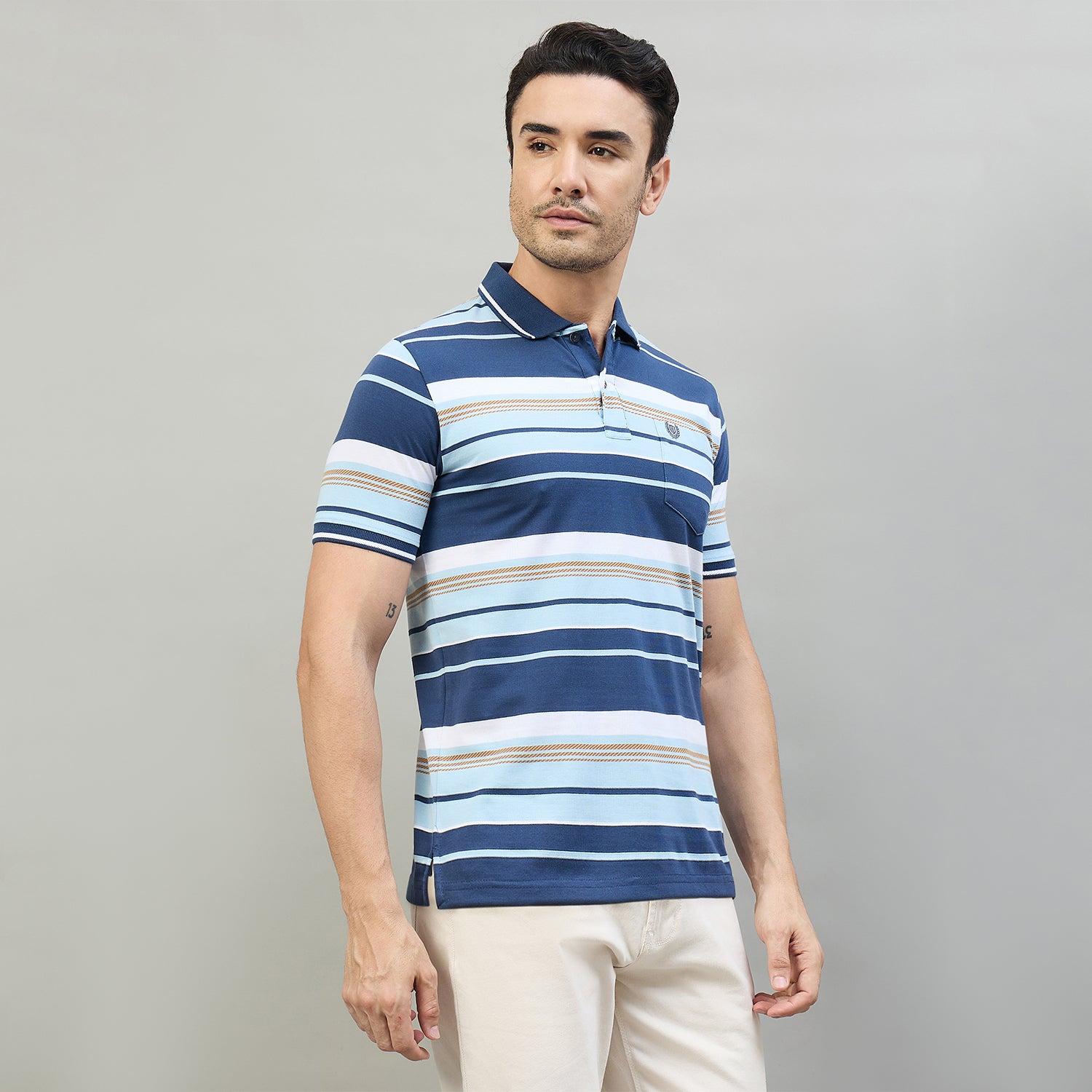 Duke Urban Men Half Sleeve Cotton Smart Fit Casual T-shirt (LF7968)
