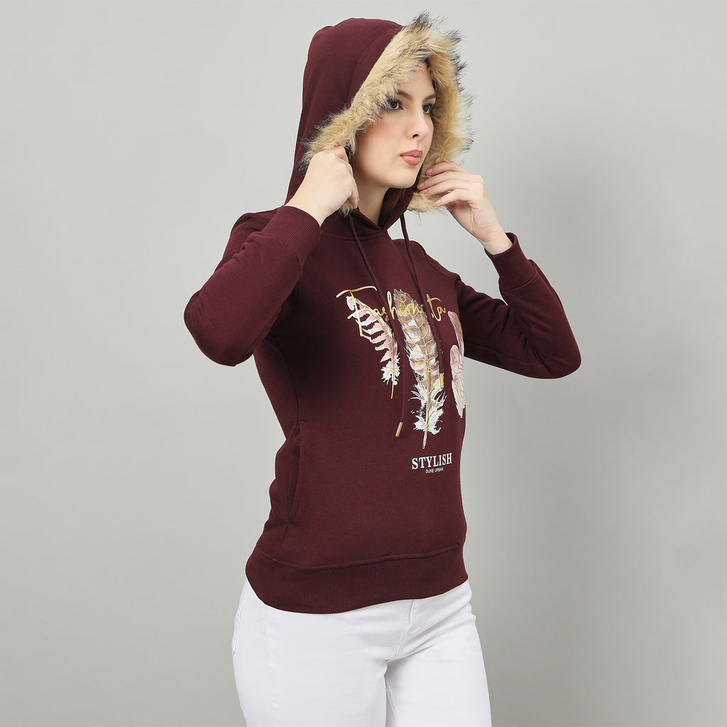 Duke Urban Women Hooded Regular Sweatshirt (LFX957)