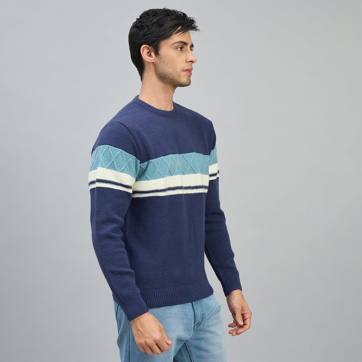 Duke Men Full Sleeve Round Neck Regular Sweater (SDS2332)