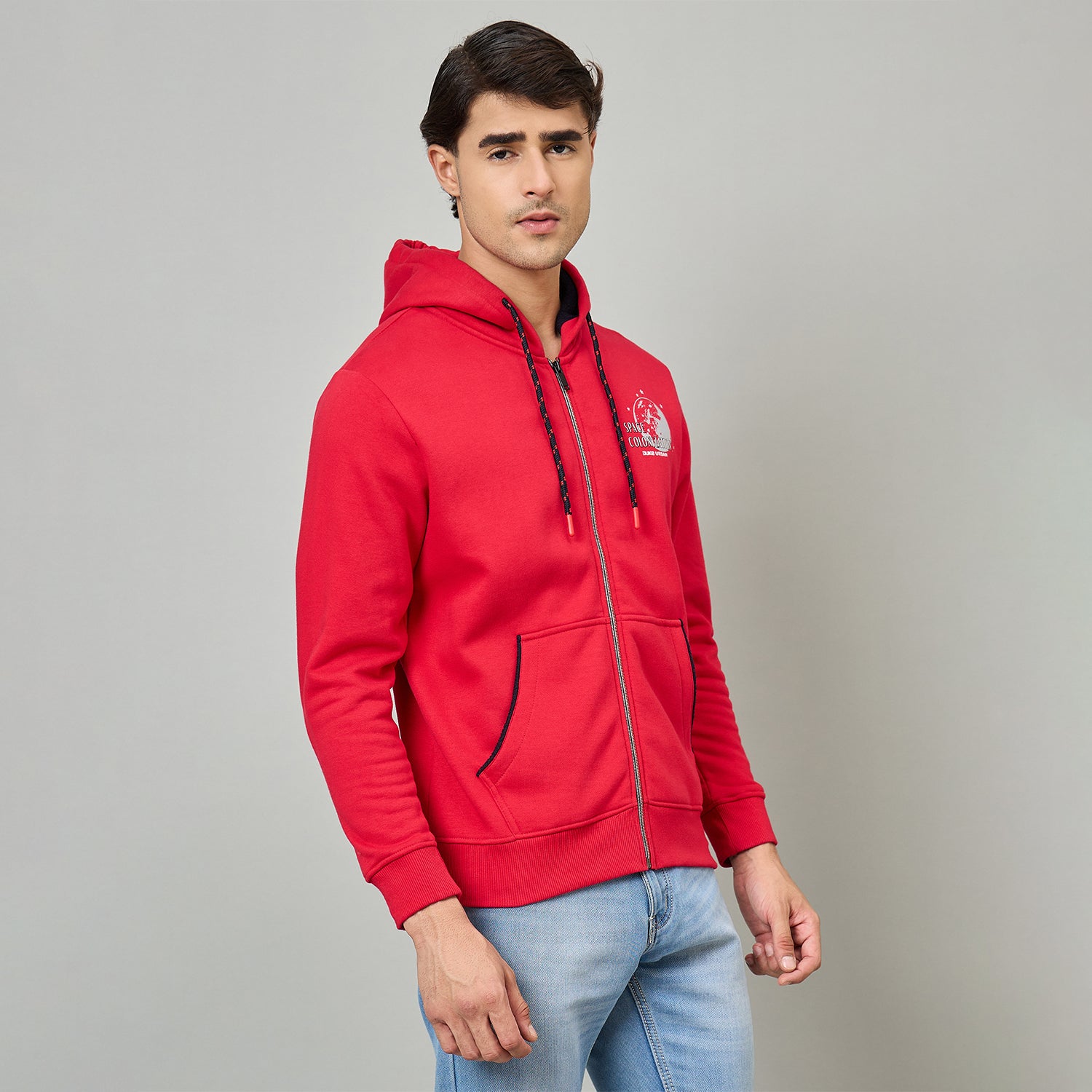 Duke Urban Men Hooded Smart fit Full Zip Sweatshirt (LF6357)