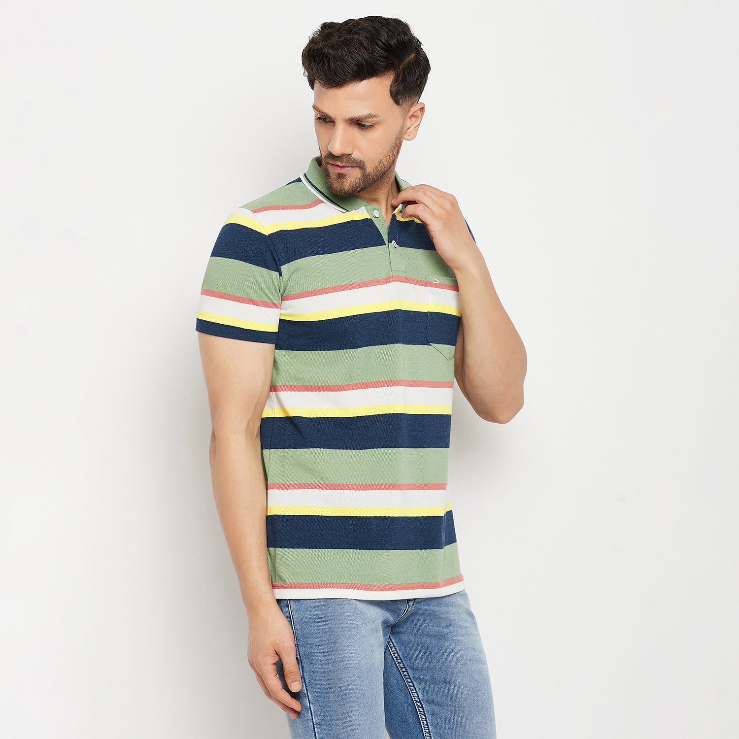 Duke Stardust Men Half Sleeve Polo Neck Cotton T-shirt (1069)