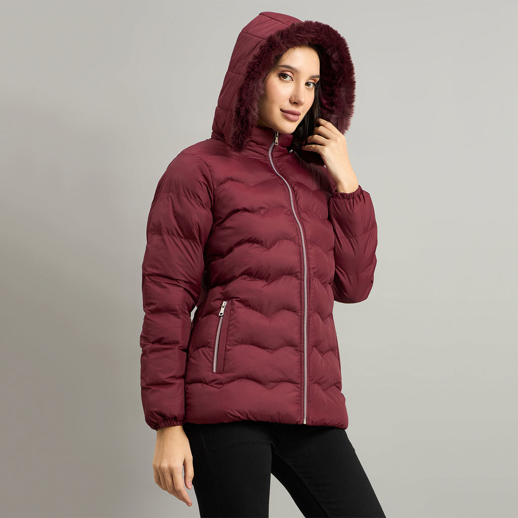 Duke Women Short Style Hooded Bomber Jacket (SDZ4114)