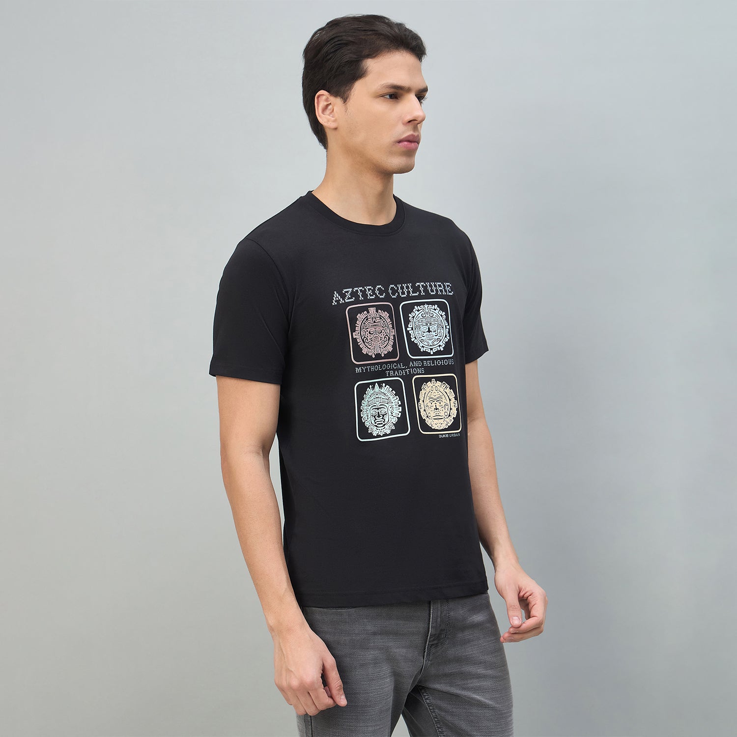 Duke Urban Men Graphic Print Half Sleeve Round Neck Casual Tshirt (LF7546)