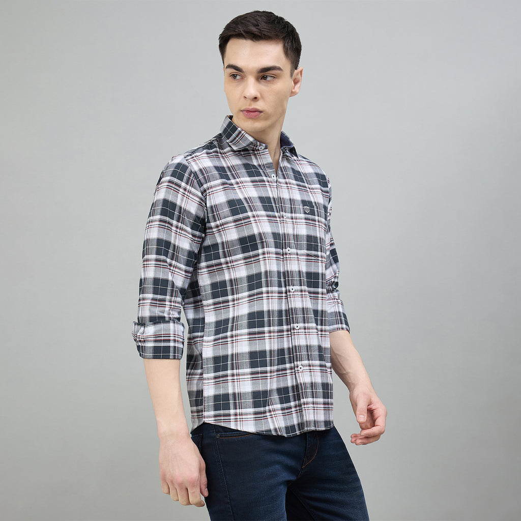 Duke Urban Men Checkered Full Sleeve Spread Collar Slim Shirt (SDO8CKBI)