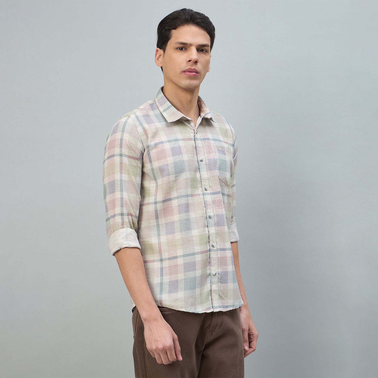 Duke Urban Men Checkered Pure Cotton Slim Fit Casual Full Sleeve Shirt (SDO7PRCN)