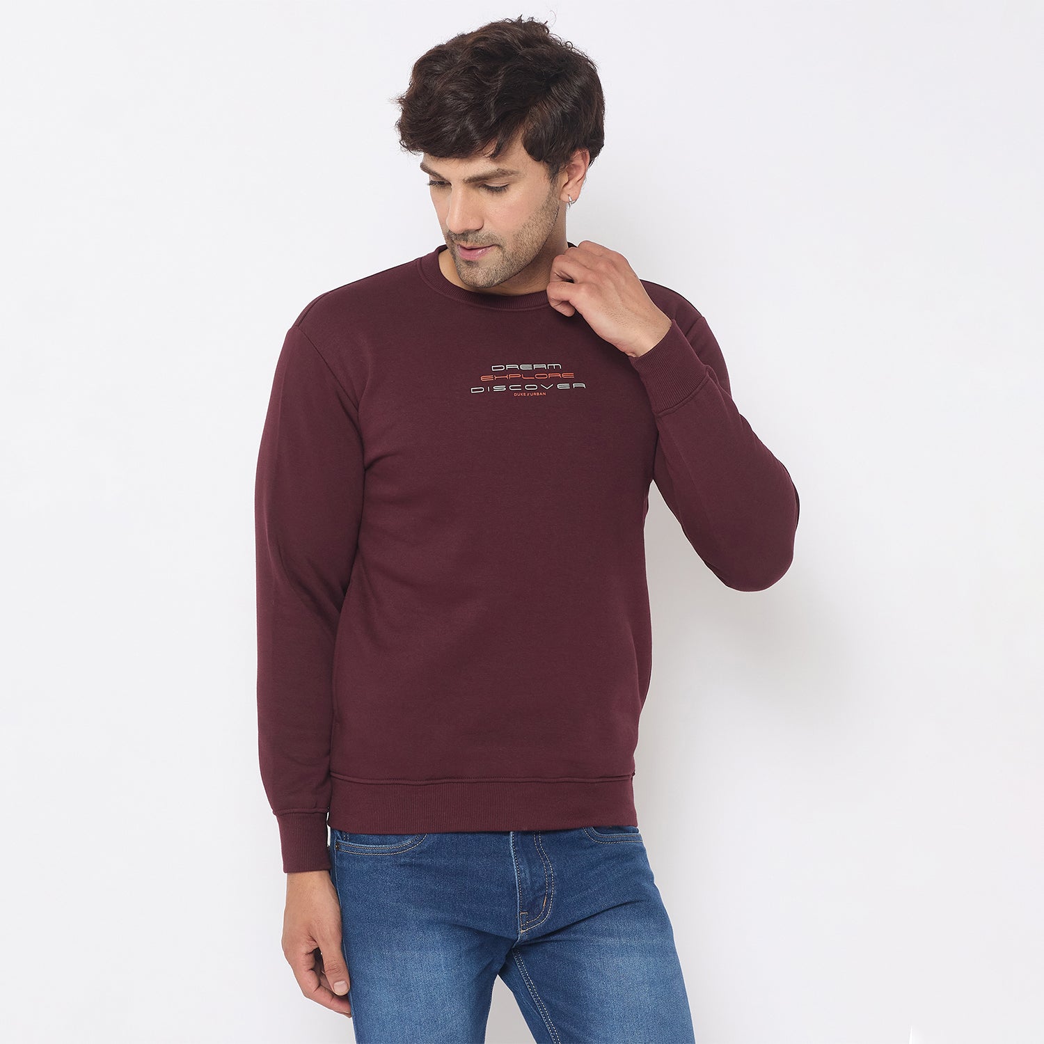 Duke Urban Men Solid Sweatshirt (LF6451)