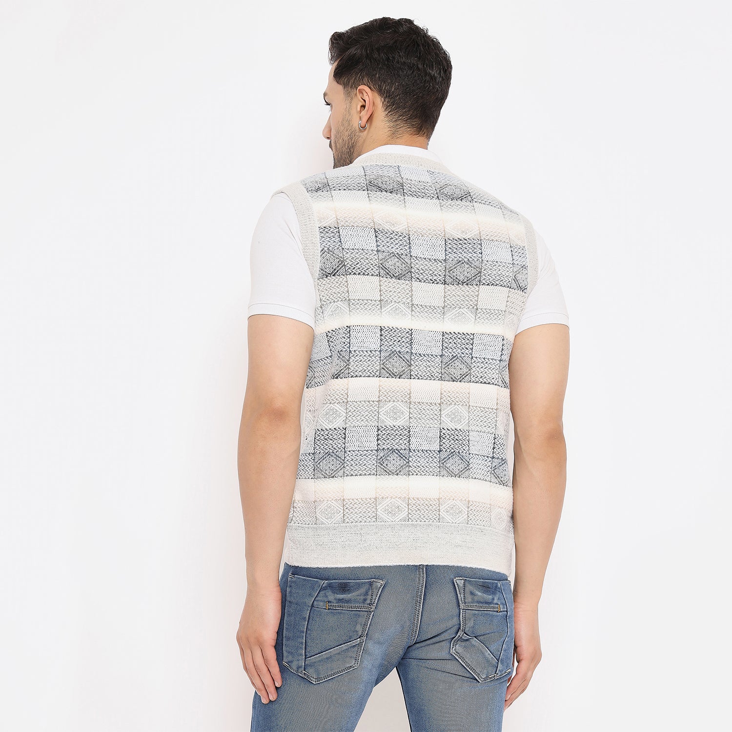 Duke Urban Men Sleeveless V Neck Sweater (SDS2163)
