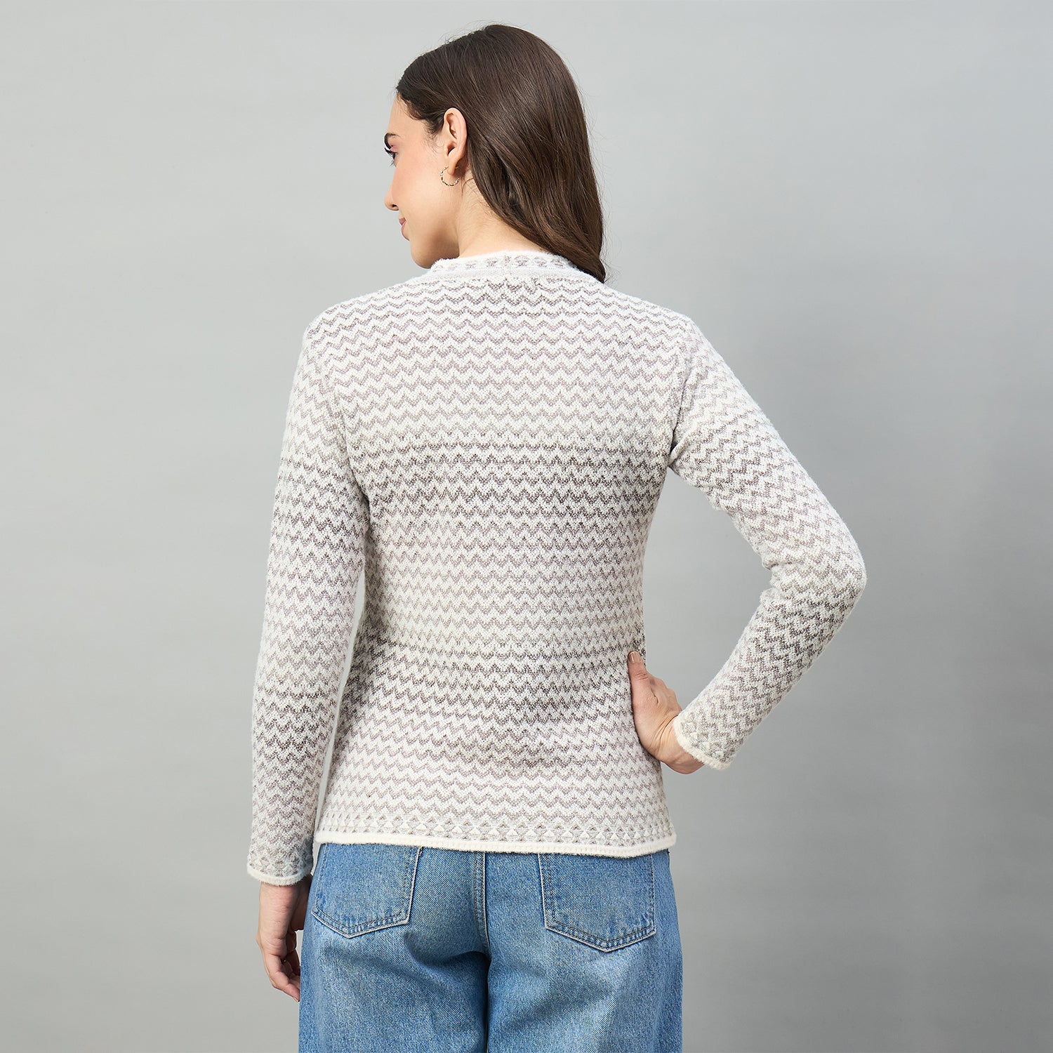 Duke Urban Women Full Sleeve V Neck Regular Sweater (SDS1425)