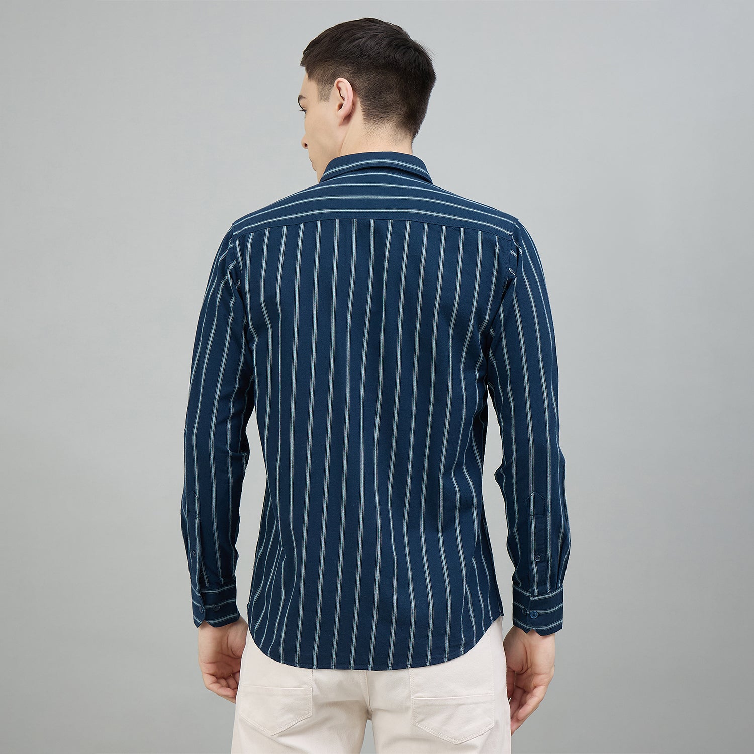 Duke Urban Men Striped Full Sleeve Spread Collar Slim Shirt (SDO8STOP)