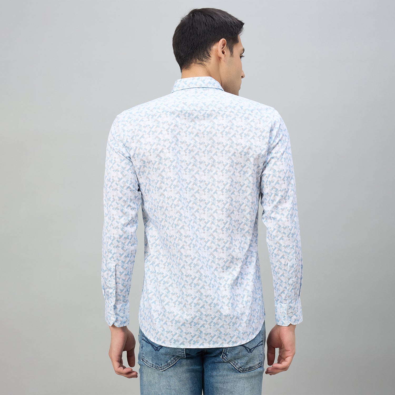 Duke Men Slim Fit Full Sleeve Short Style Cotton Shirt (SDO8PRBN)