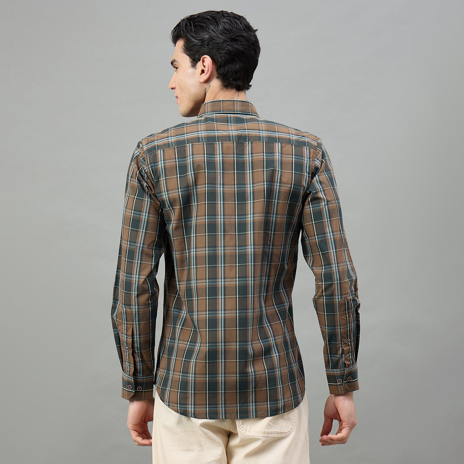 Duke Urban Men Checkered Full Sleeve Spread Collar Slim Shirt (SDO9CKS)