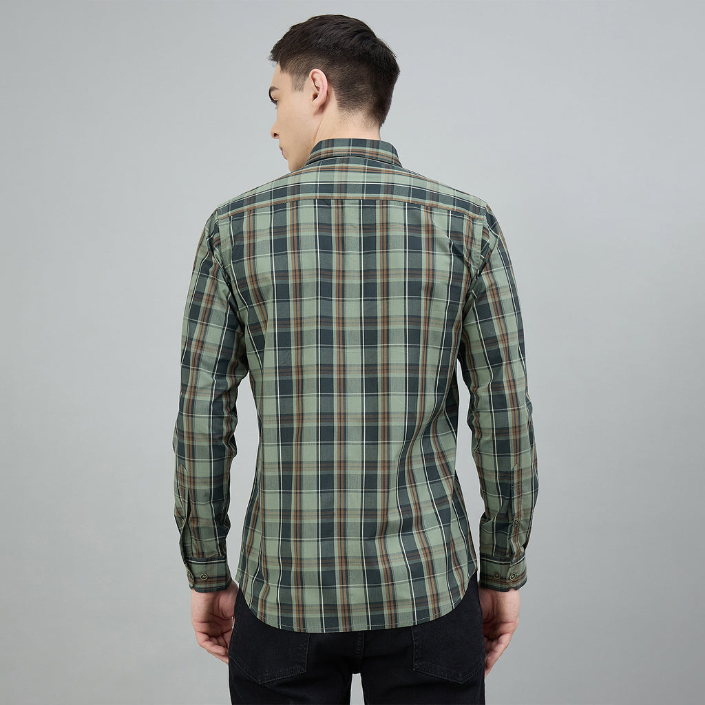 Duke Urban Men Checkered Full Sleeve Spread Collar Slim Shirt (SDO9CKS)
