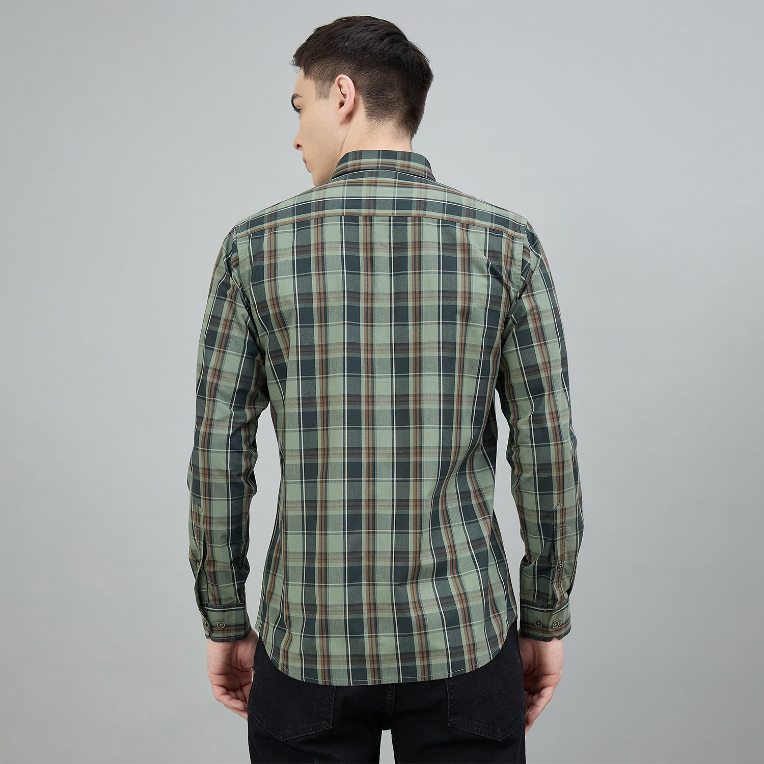 Duke Urban Men Checkered Full Sleeve Spread Collar Slim Shirt (SDO9CKS)