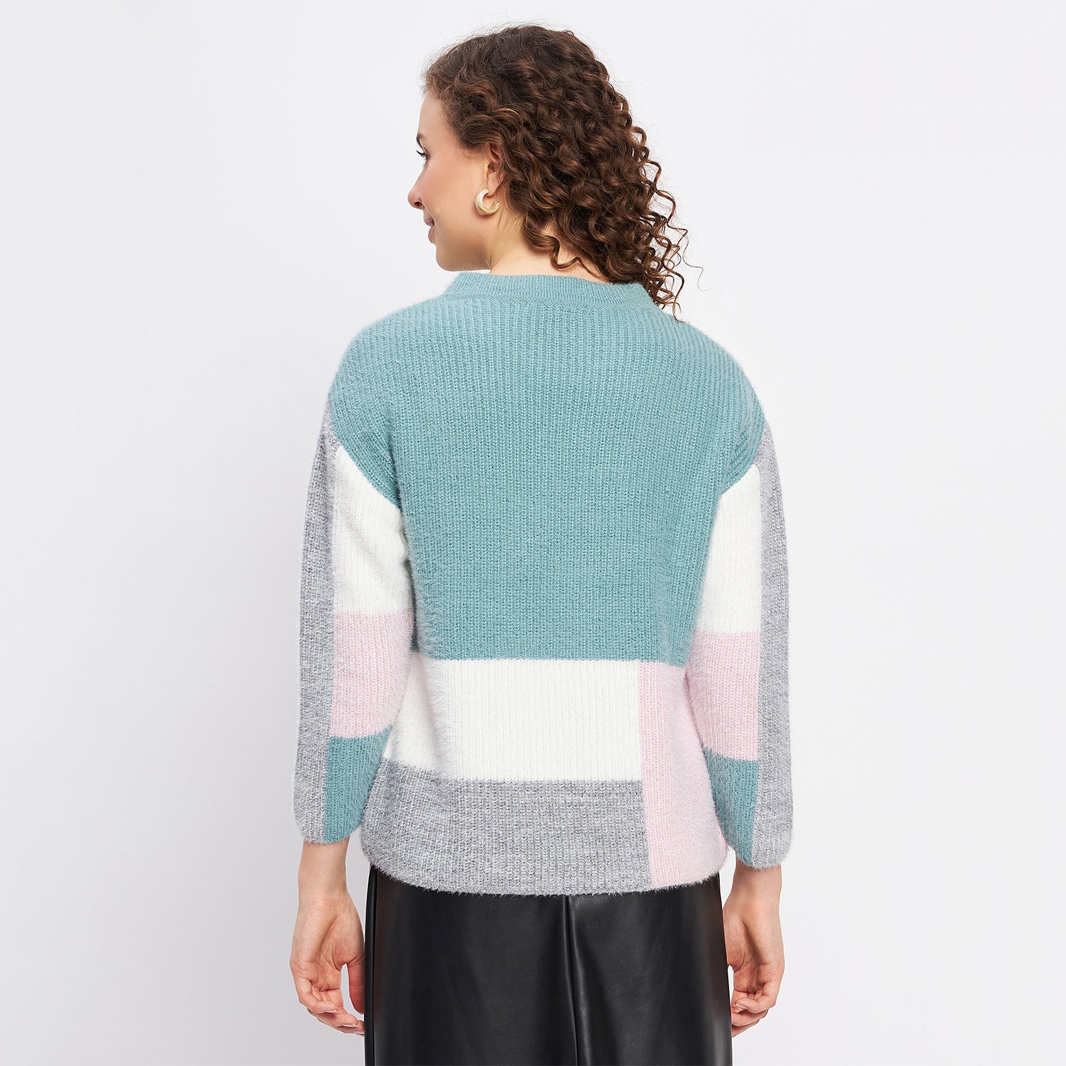 Duke Urban Women Full Sleeve Colorblock Crop Pullover (SDS998)