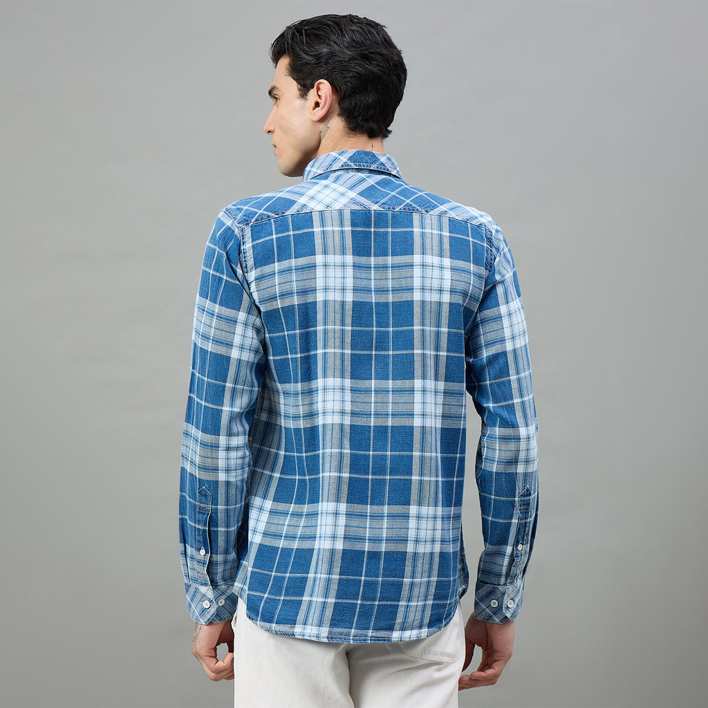 Duke Urban Men Checkered Full Sleeve Spread Collar Slim Shirt (SDO9CKW)