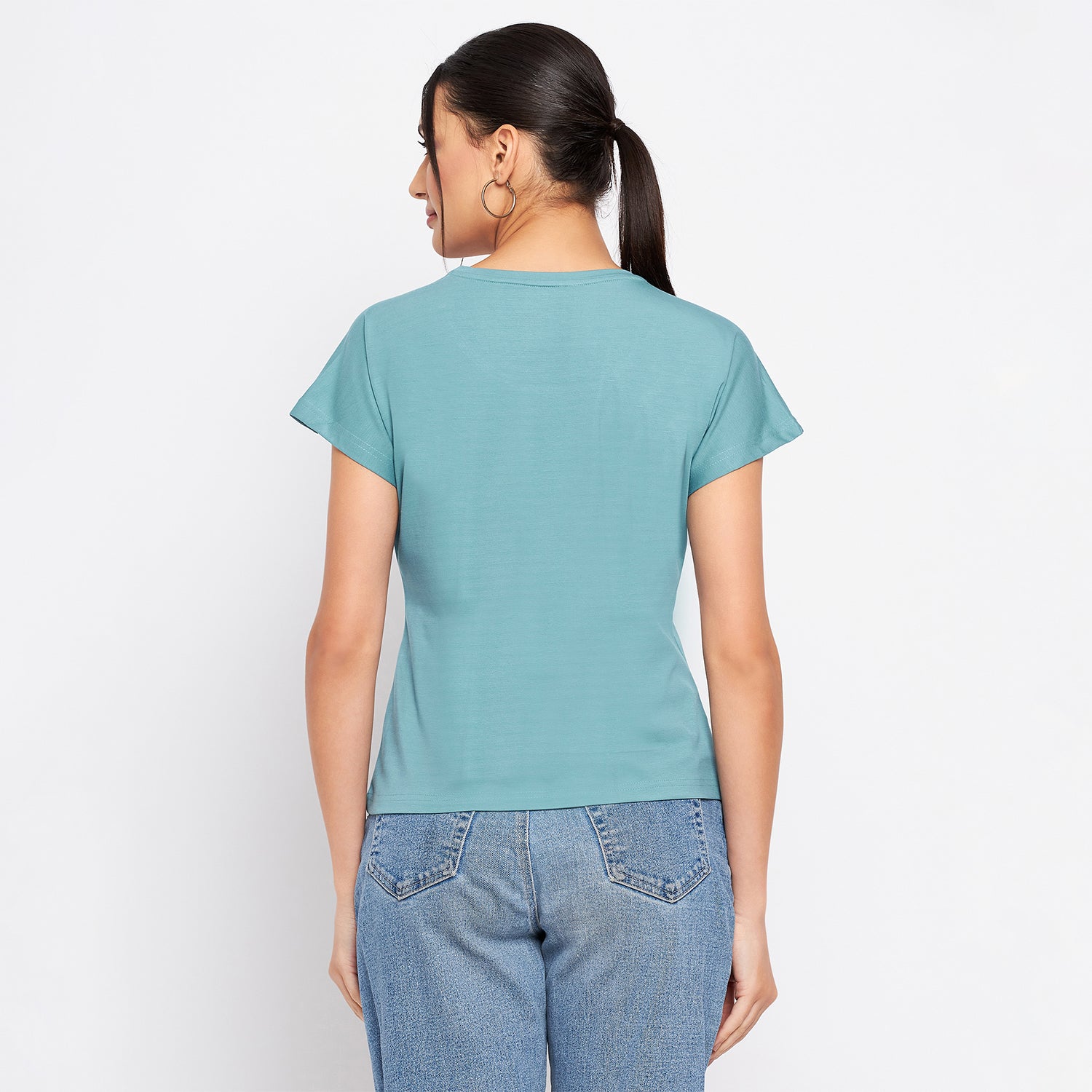 Duke Stardust Women Round Neck Short Sleeve Printed Crop Top (LFX902)