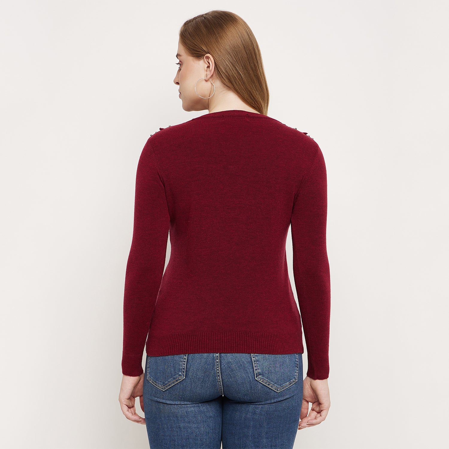 Duke Urban Women Full Sleeve Self Design Pullover (SDS882)