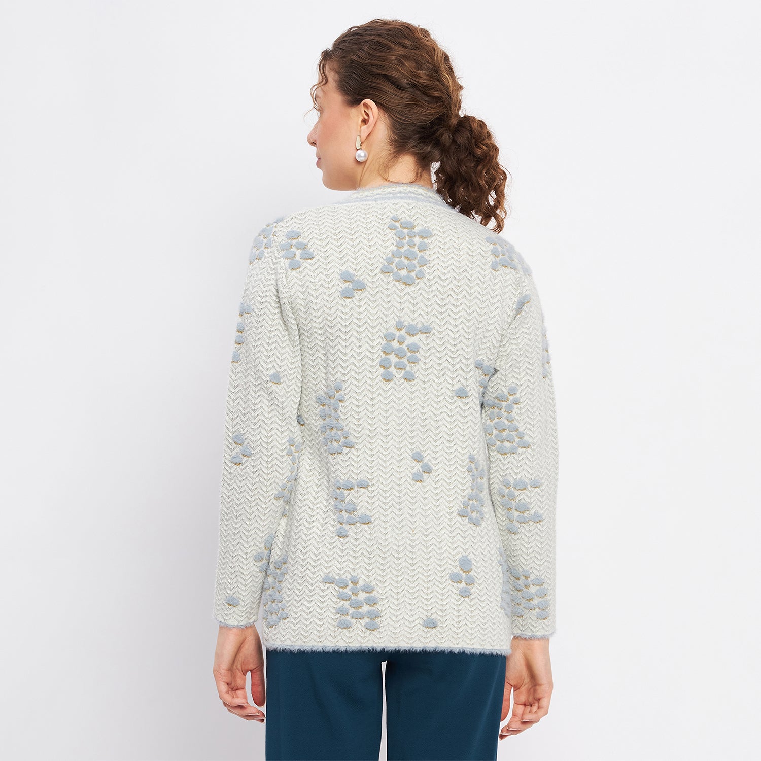 Duke Urban Women Full Sleeve Self Design Cardigan (LQS9713)
