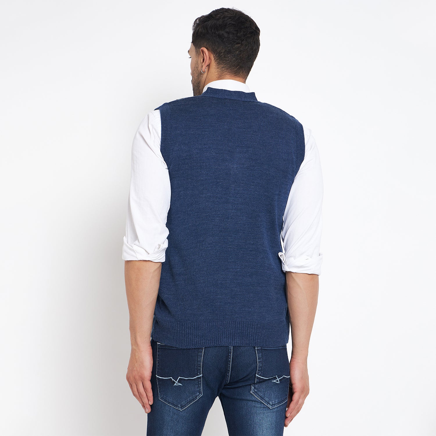 Duke Urban Men Sleeveless V Neck Cardigan (SDS2166B)