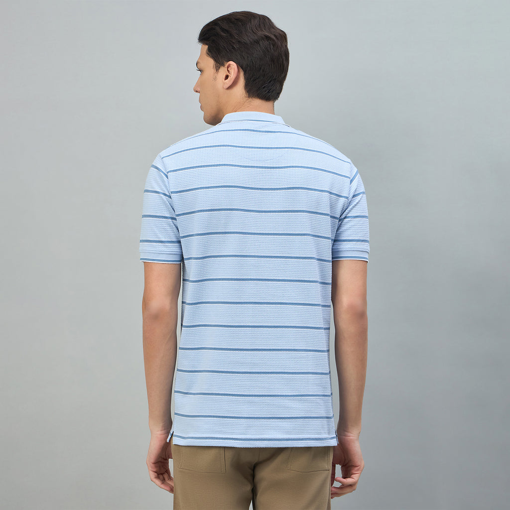Duke Urban Men Striped Half Sleeve Regular Polo Tshirt (LF7644)
