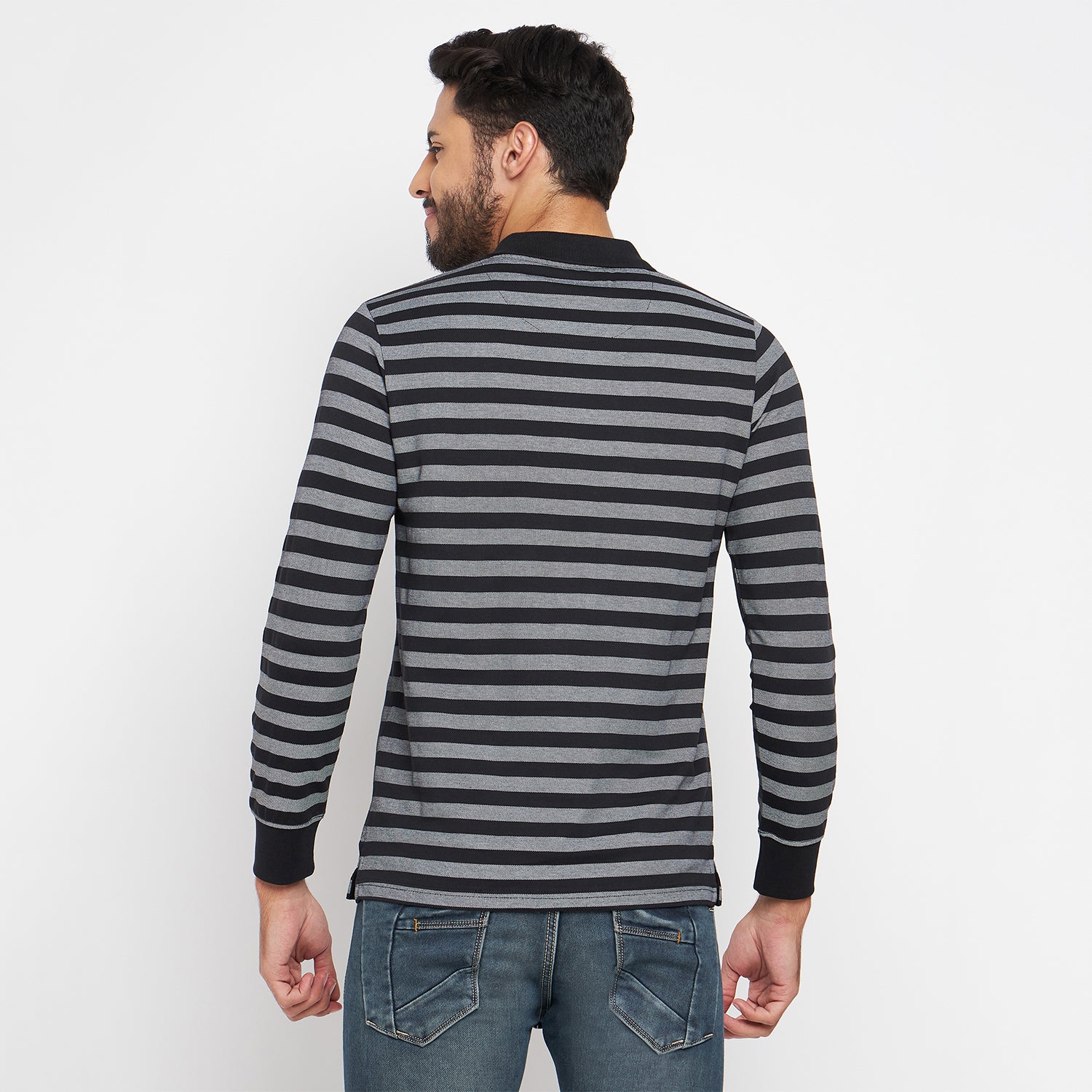 Duke Stardust Men Polo Neck Full Sleeve Cotton T-shirt (LF3962)