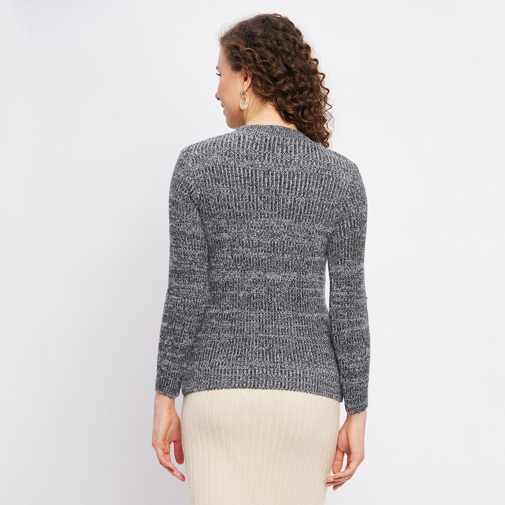 Duke Stardust Women Full Sleeve Self Design Sweater (LQS9772)