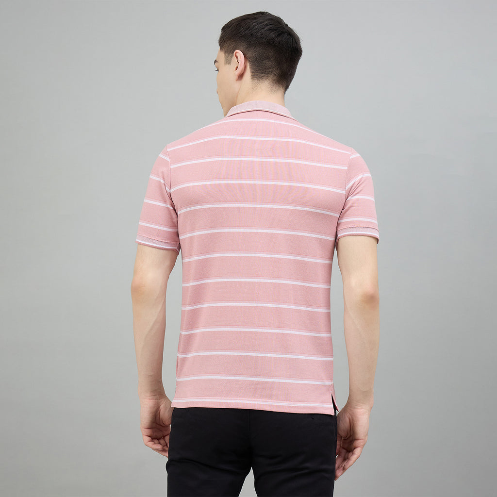 Duke Urban Men Striped Half Sleeve Regular Polo Tshirt (LF7573)