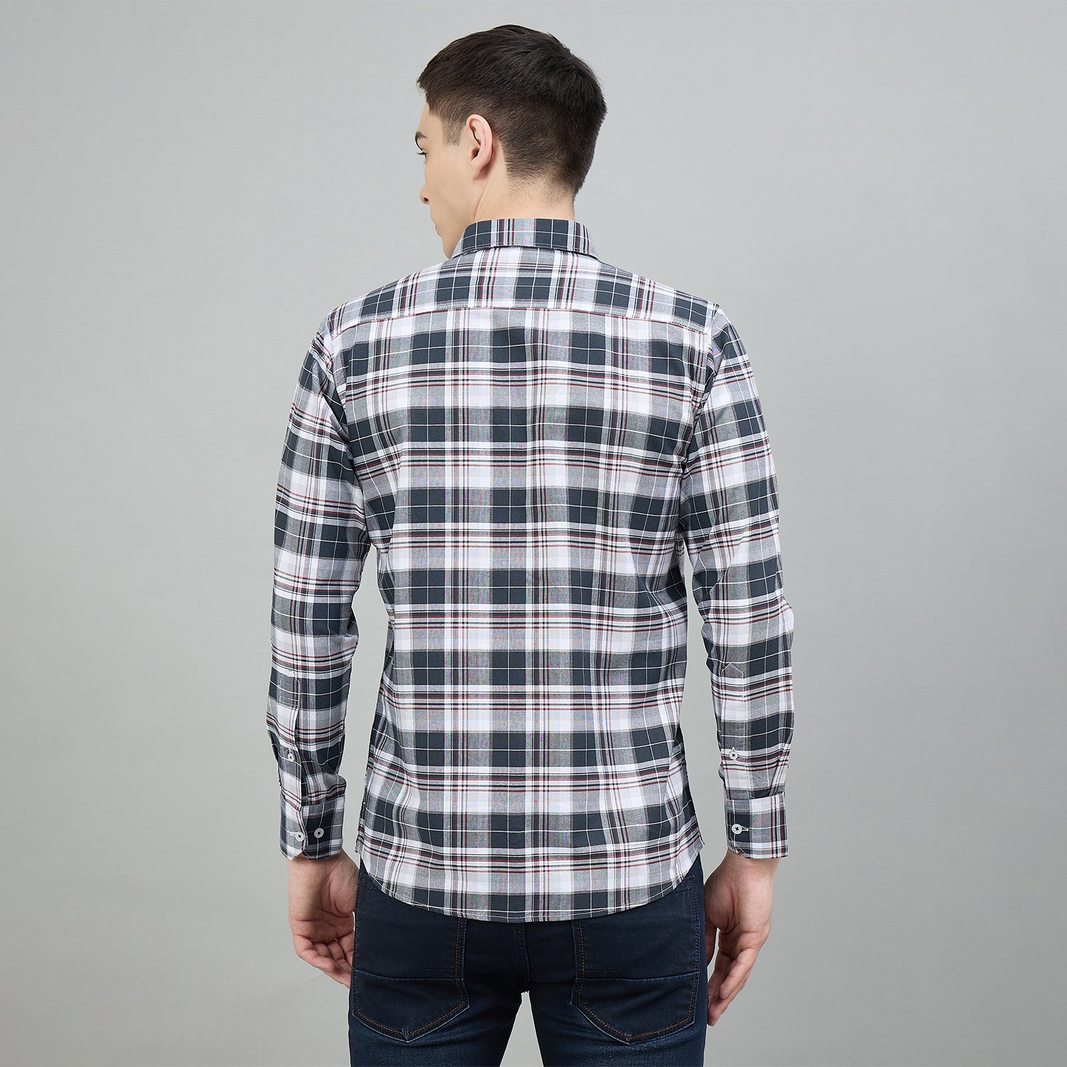 Duke Urban Men Checkered Full Sleeve Spread Collar Slim Shirt (SDO8CKBI)