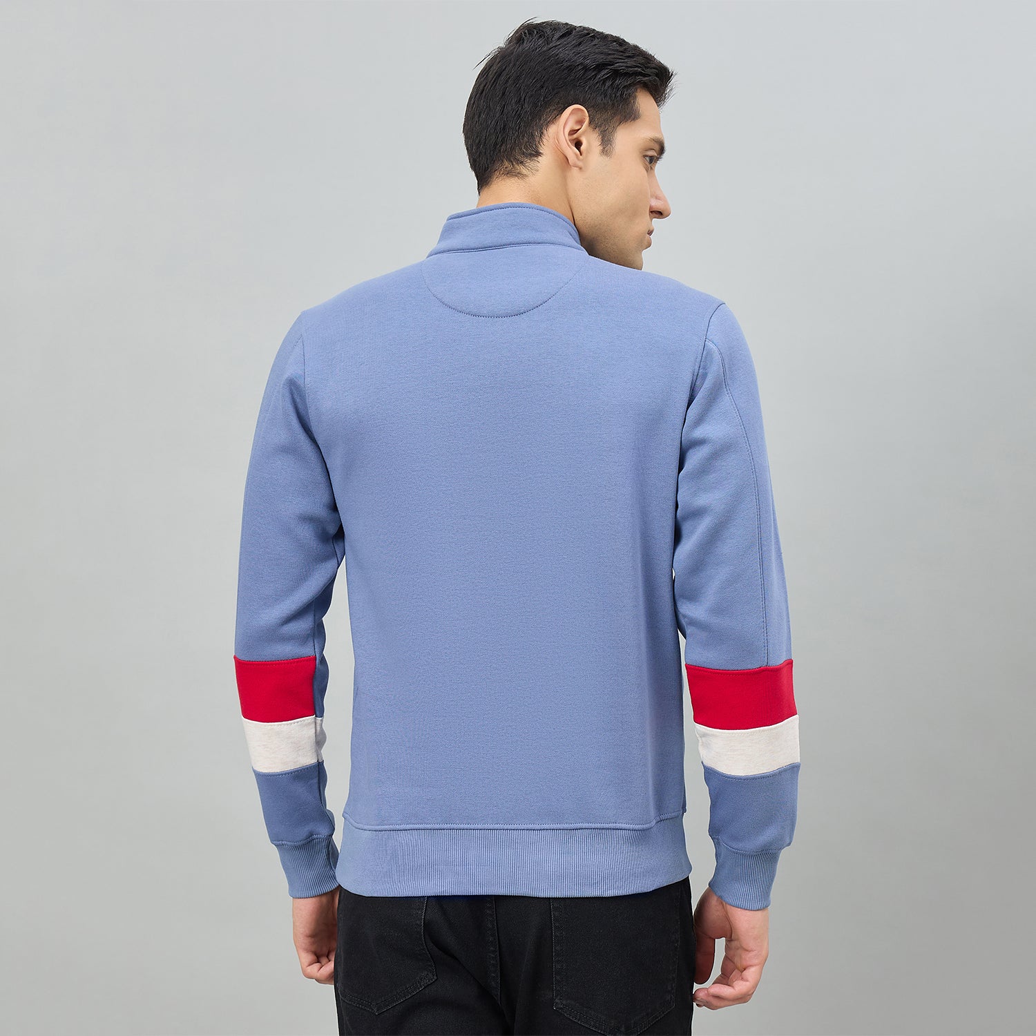 Duke Men Full Sleeve Half Zip Regular Sweatshirt (LF6494)