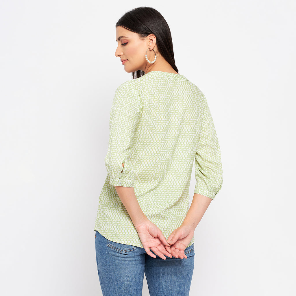 Duke Stardust Women V-Neck 3/4th Sleeve Printed Top (SDX3273)