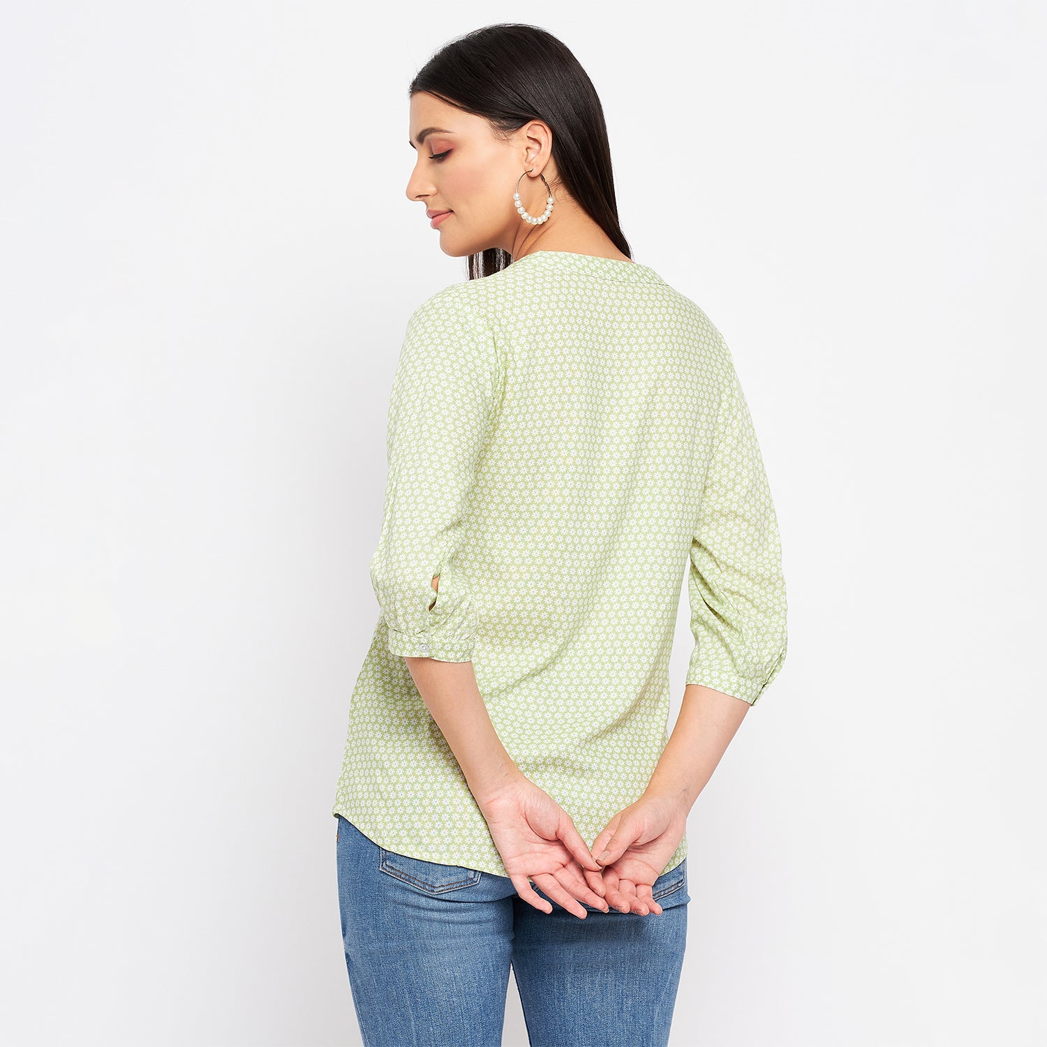 Duke Stardust Women V-Neck 3/4th Sleeve Printed Top (SDX3273)