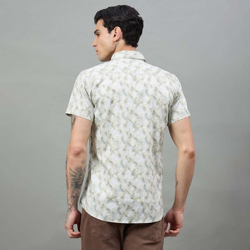 Duke Urban Men Printed Half Sleeve Spread Collar Slim Shirt (SDO4PRAD)