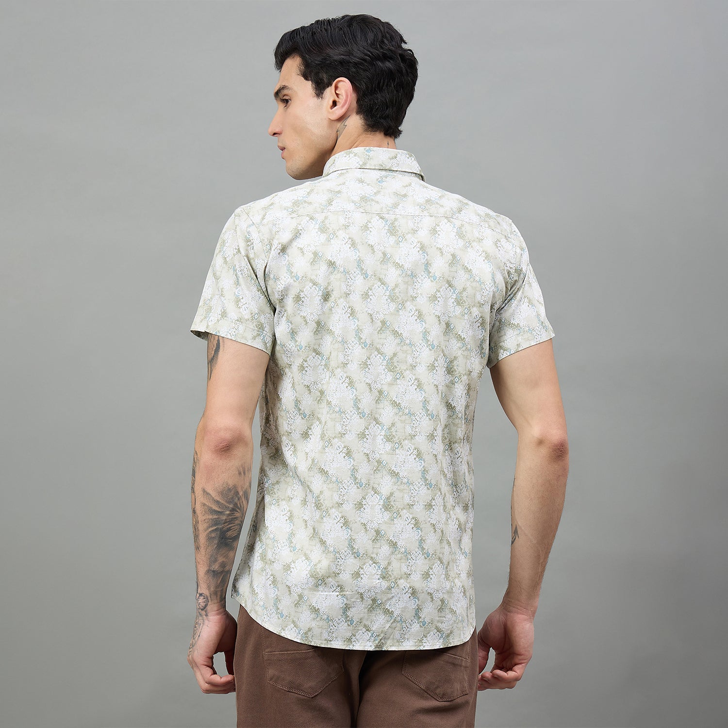 Duke Urban Men Printed Half Sleeve Spread Collar Slim Shirt (SDO4PRAD)