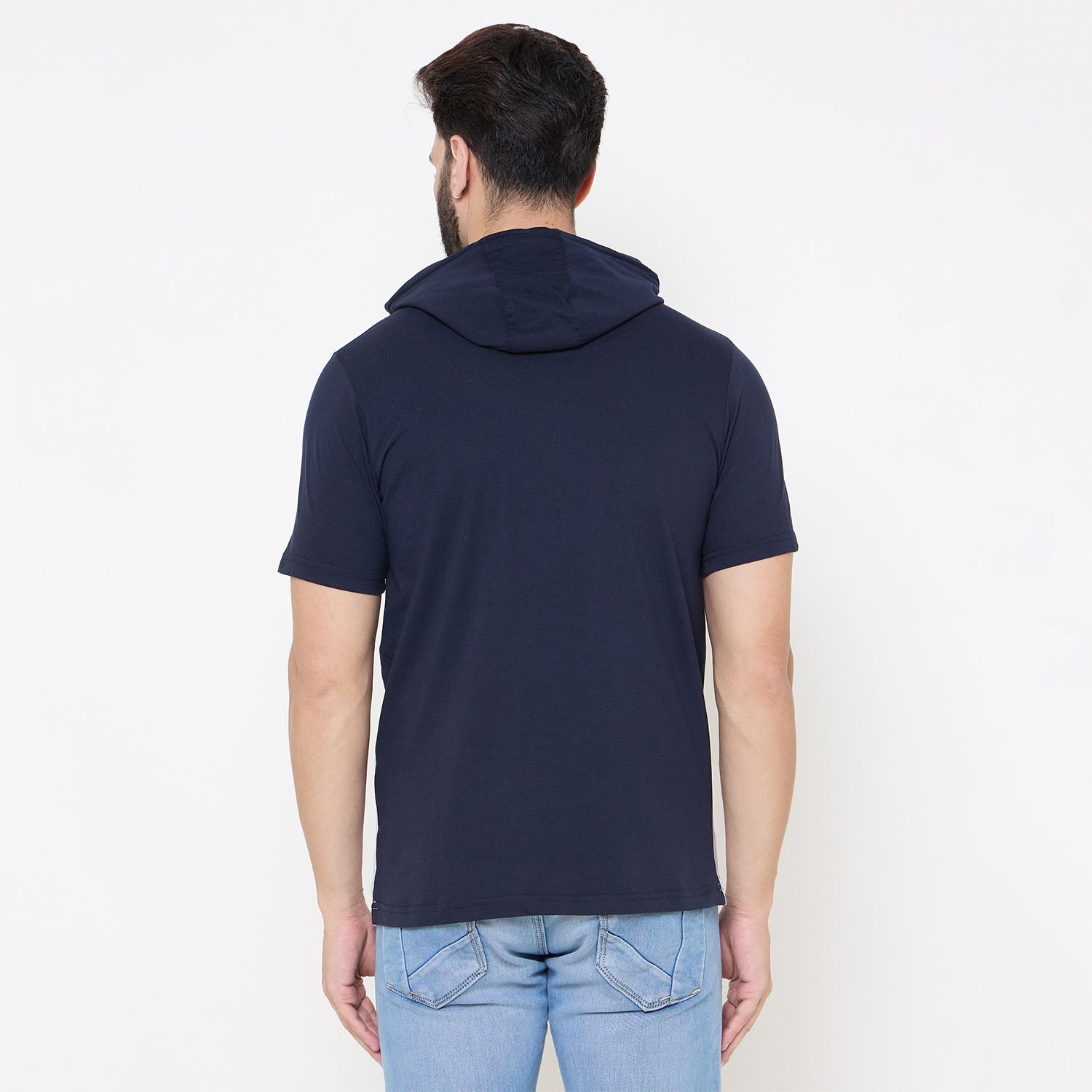 Duke Urban Men Half Sleeve Cotton Hooded Smart Fit T-Shirt (LF7228)