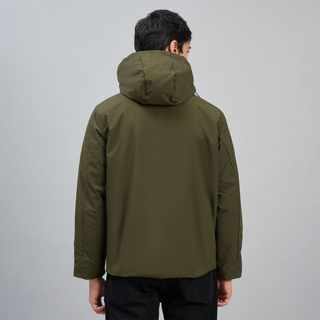 Duke Mens Olive Green Hooded Utility Jacket (SDZ3202)