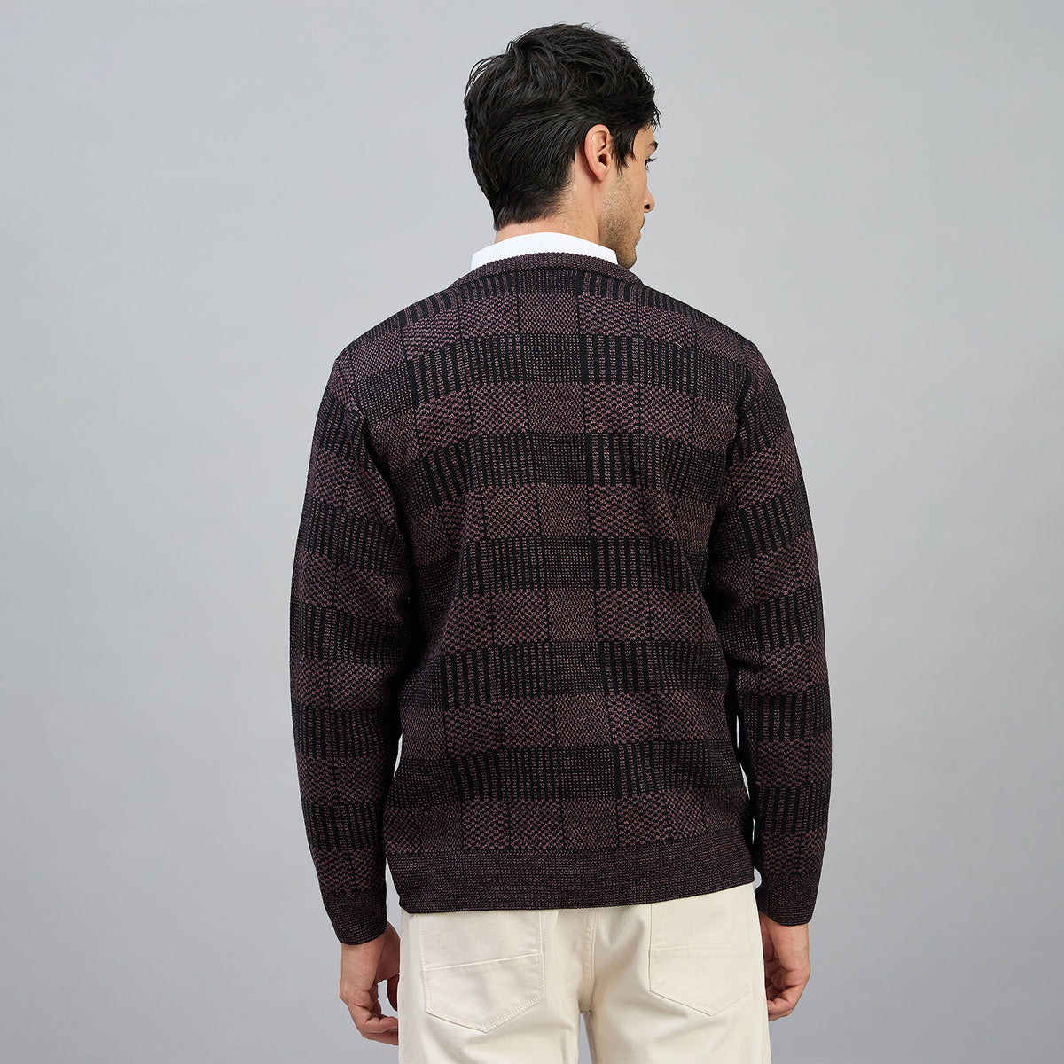 Duke Men Full Sleeve V Neck Regular Sweater (SDS2308)