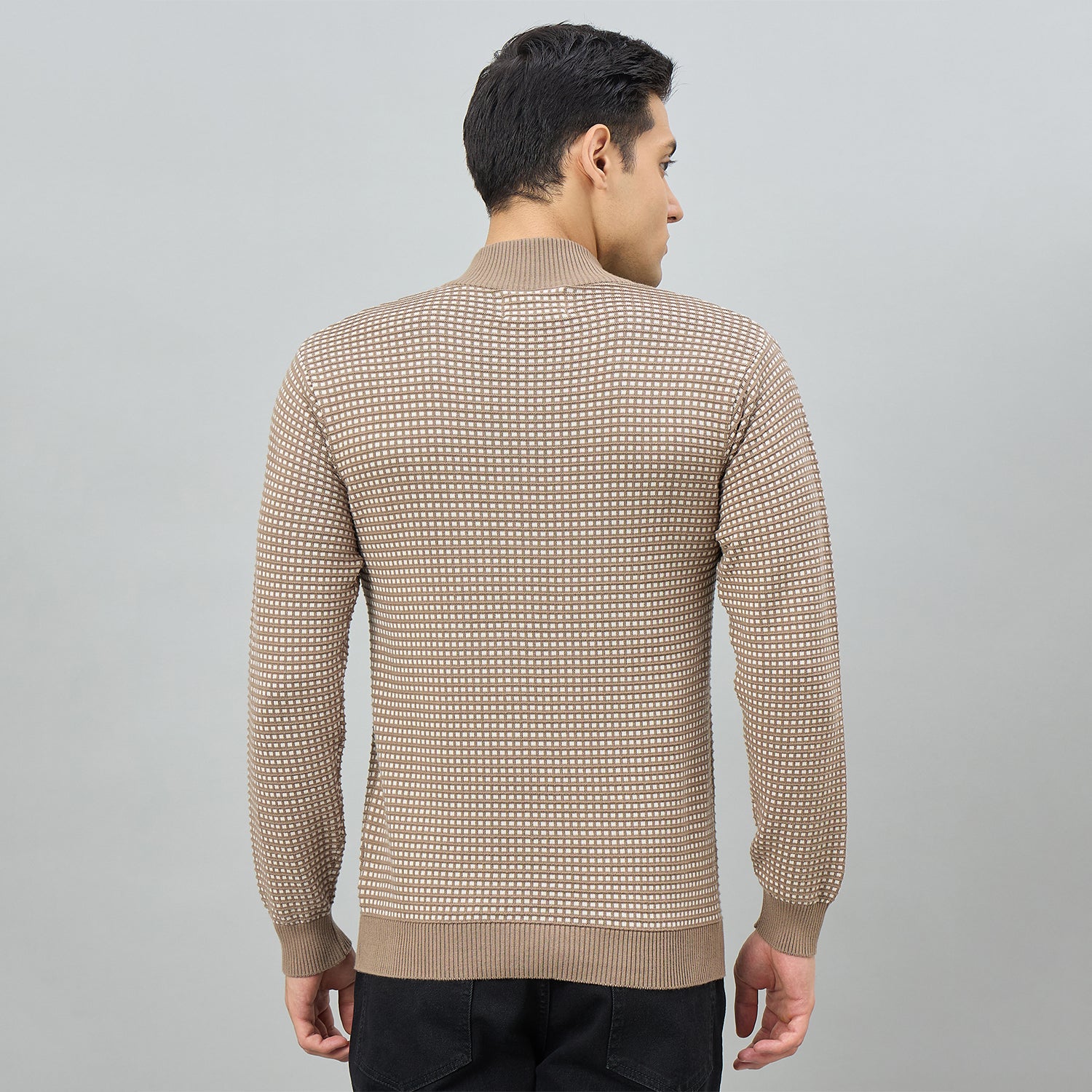 Duke Men Full Sleeve Half Zip Regular Sweater (SDS2328)
