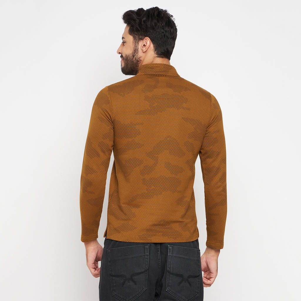 Duke Urban Men Half Zip Full Sleeve Cotton T-shirt (LF3931)