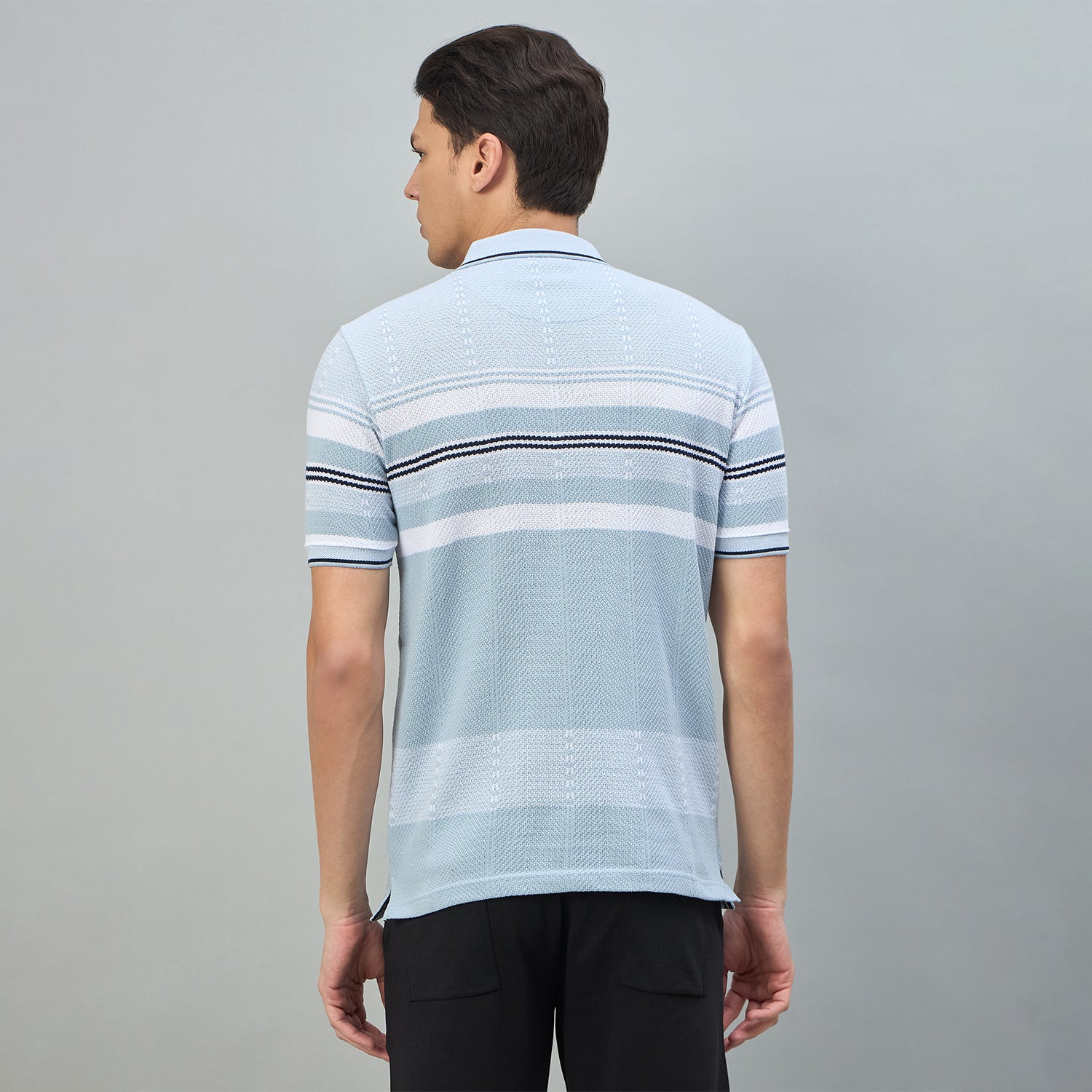 Duke Urban Men Striped Half Sleeve Regular Polo Tshirt (LF7570)