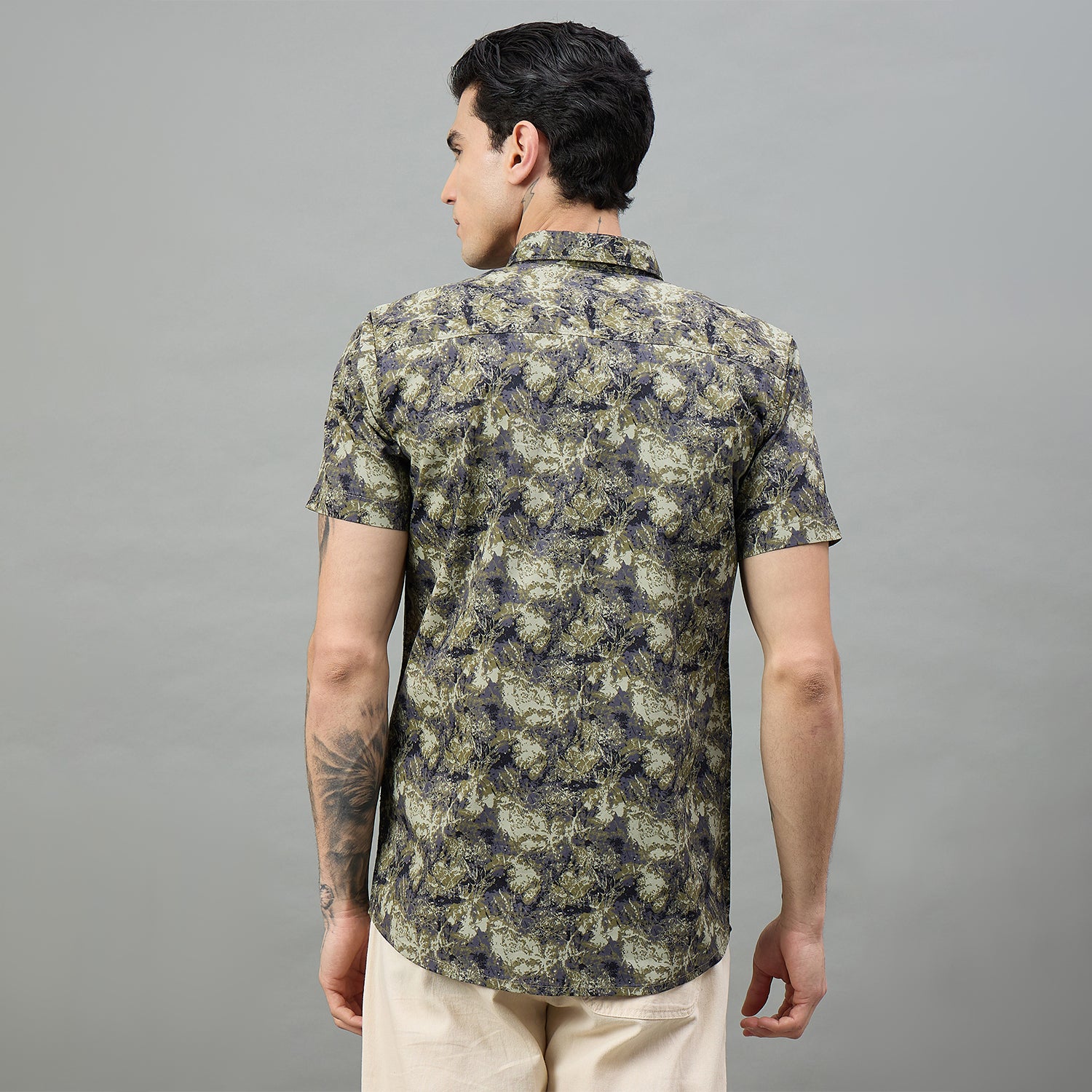 Duke Urban Men Military Camouflage Half Sleeve Slim Shirt (SDO6PRIF)