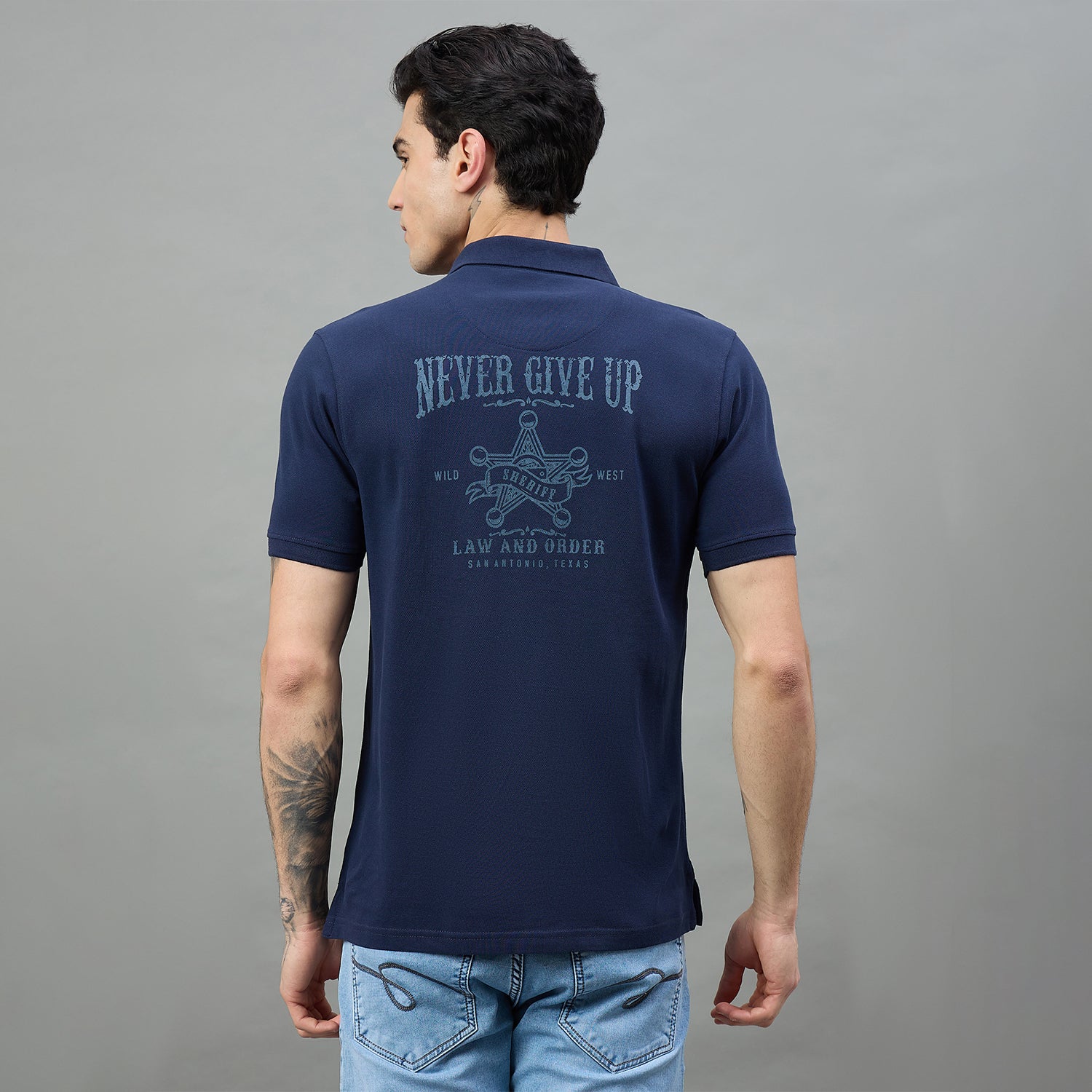 Duke Urban Men Half Sleeve Printed Slim fit Polo T-Shirt (LF7679)