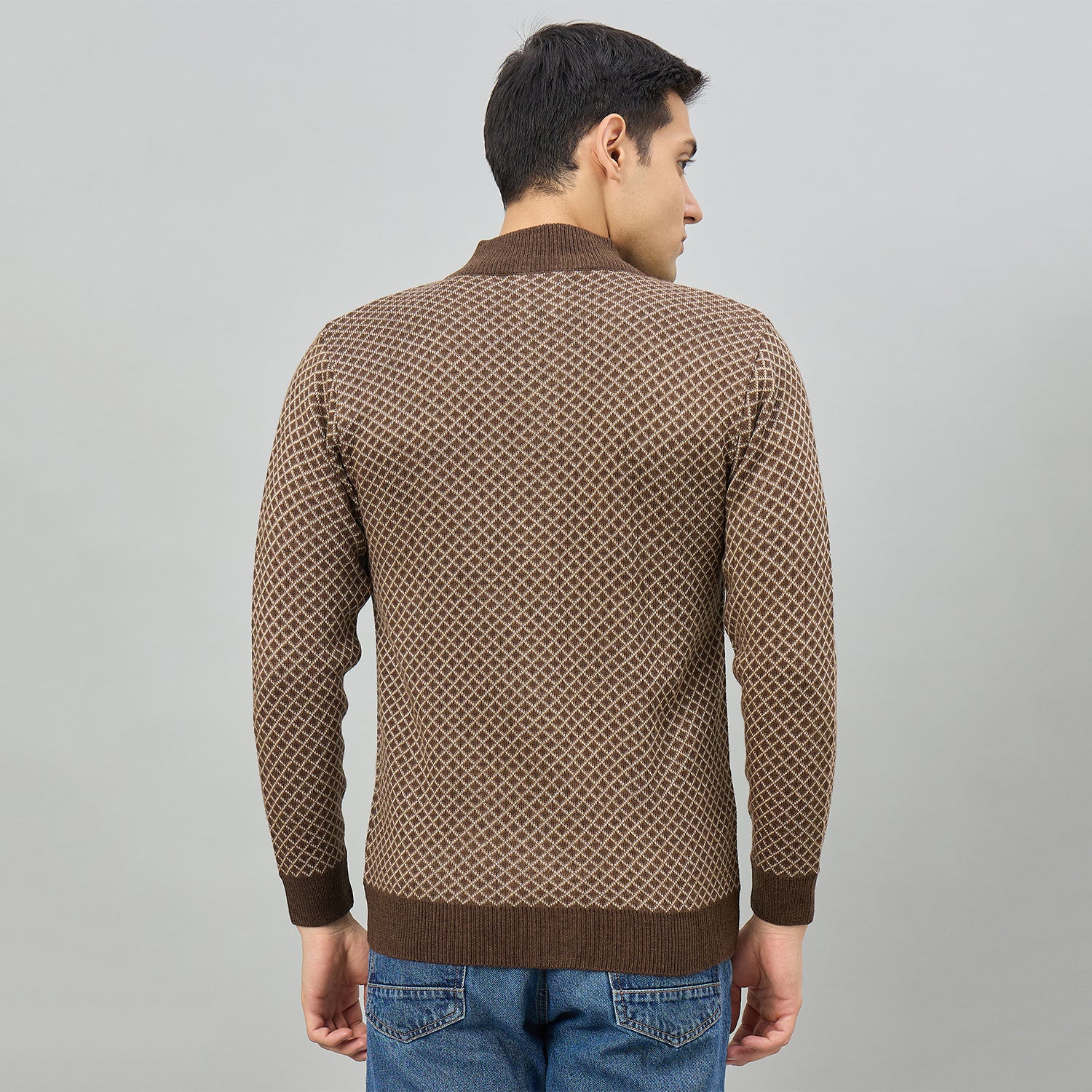 Duke Men Full Sleeve Full Zip Regular Sweater (SDS2393)
