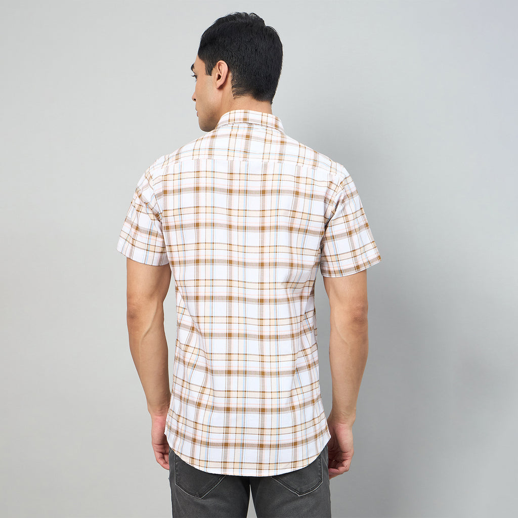 Duke Men Slim Fit Half Sleeve Oxford Cotton Shirt (SDO4CKG)