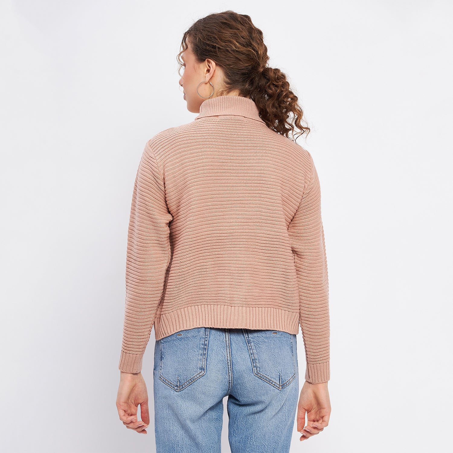 Duke Urban Women Full Sleeve Self Design Crop Pullover (SDS1008)