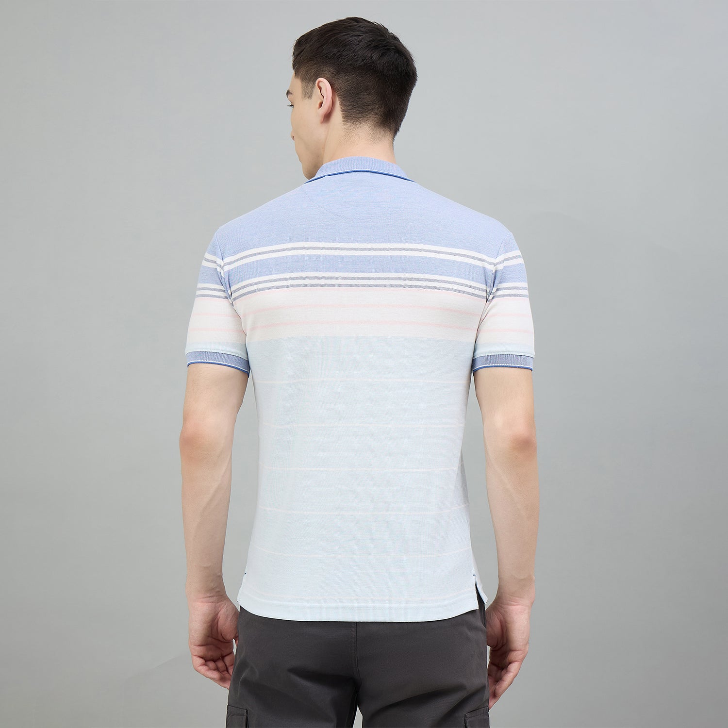 Duke Urban Men Striped Polo Neck Half Sleeve T-Shirt (LF7643)