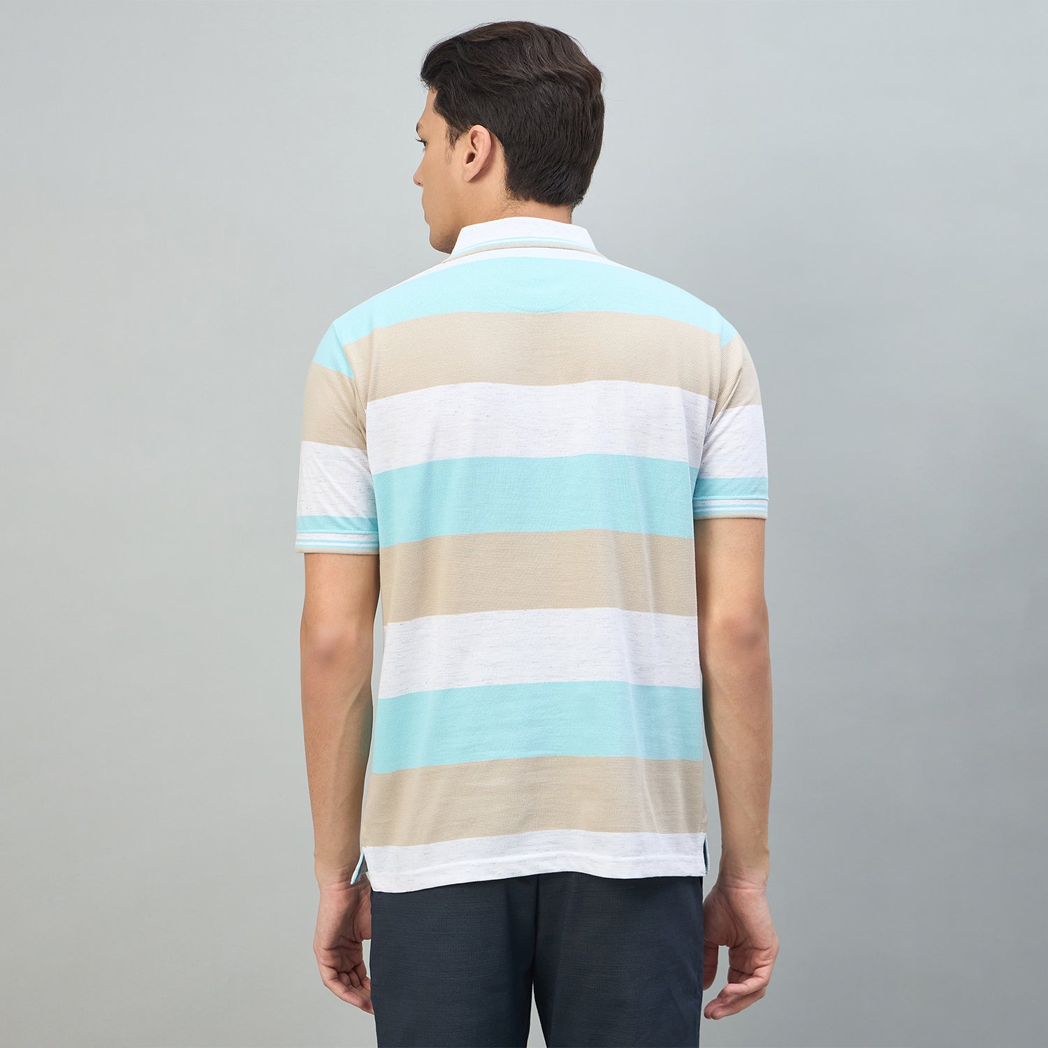 Duke Urban Men Striped Half Sleeve Regular Polo Tshirt (LF7645)